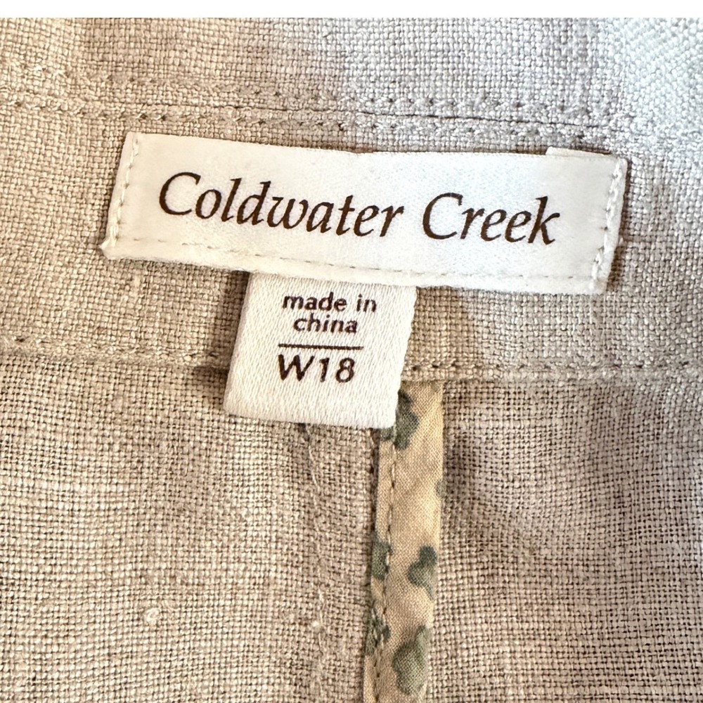 Coldwater Creek Linen Button Front‎ Jacket Beige W18 Women's - Picture 3 of 9